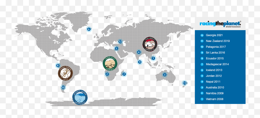 4 Deserts Ultramarathon Series - World Map Emoji,Emotion Grand Slam