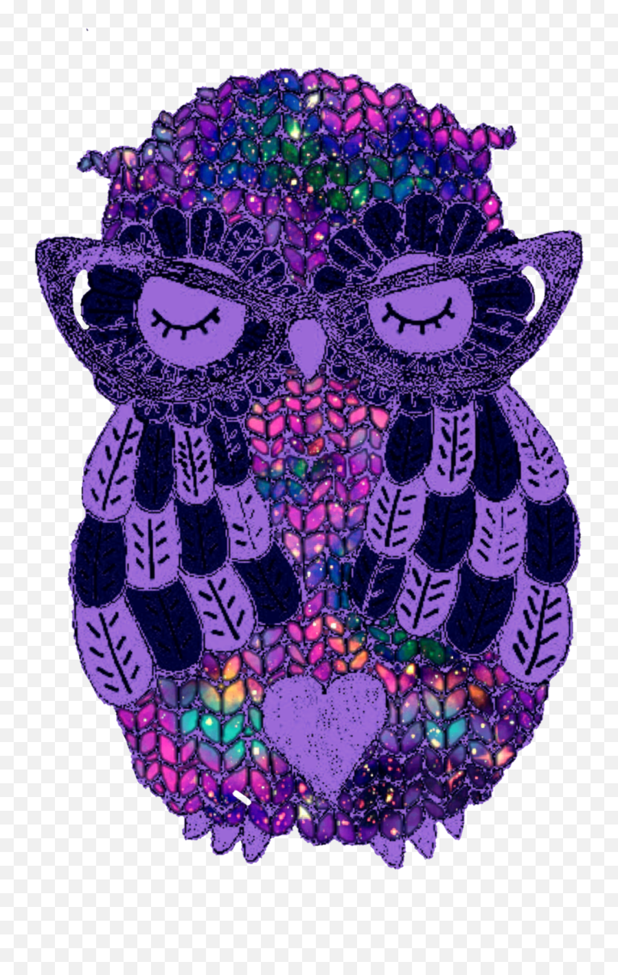 Owl Hipster Purple Sticker - Soft Emoji,Purple Horned Emoji