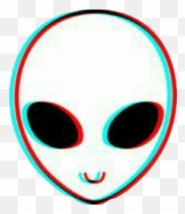 Retro 3d Glitch Alien Emoji Aesthetic - Alien Emoji Png,Alien Emoji