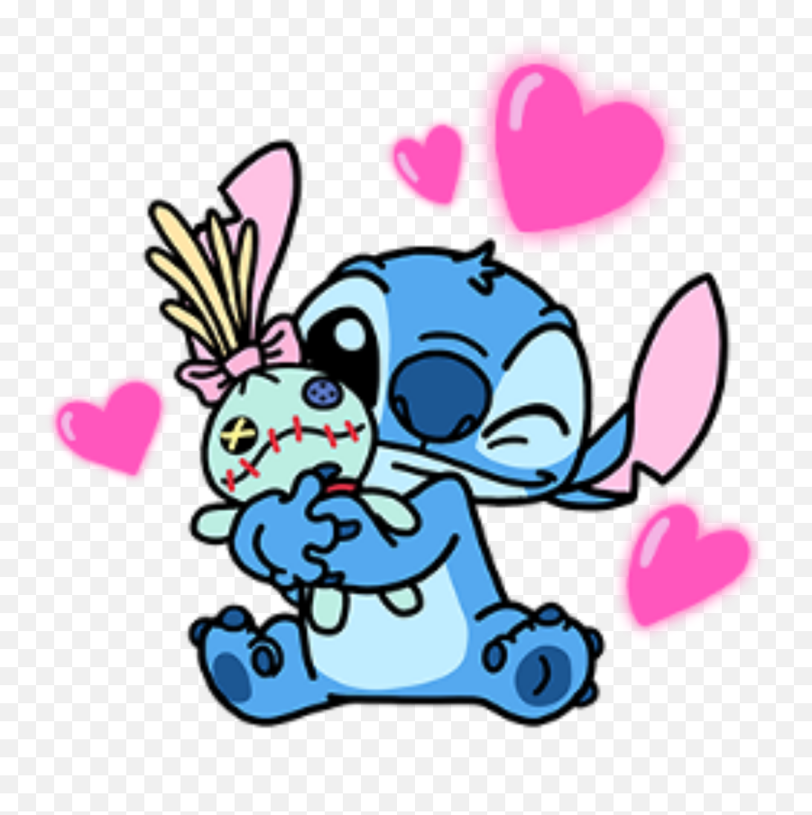 Stitch Love Heart Neon Hug Sticker By Miumiuu003d - U003d Happy Emoji,New Hugging Heart Emoji