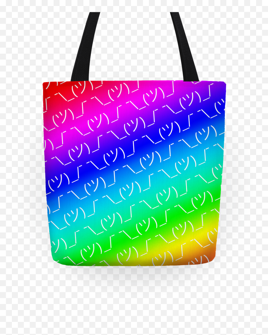 Emoticon Shrugs Rainbow Gradient Totes - Tote Bag Emoji,Dunno Emoticon
