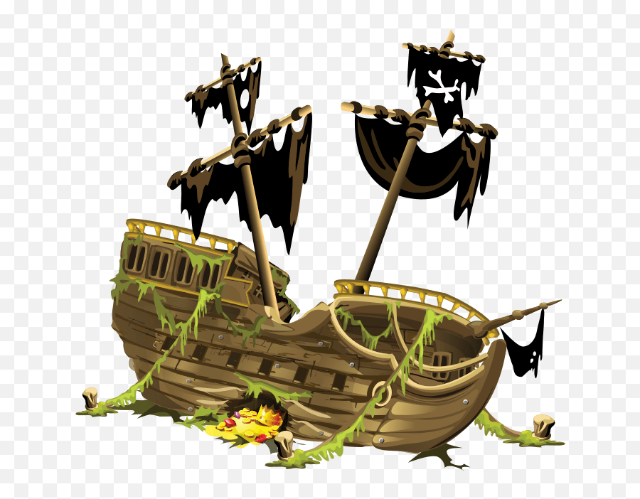 Shipwreck Shipwrecked Ship Pirate Sticker By Amanda - Cartoon Sunken Pirate Ship Emoji,Pirate Emoji