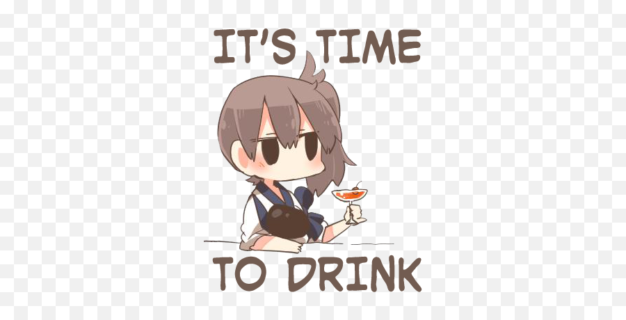 Kawaii Anime Kantai Collection Chibi - Time To Drink Anime Emoji,Kancolle Emoji