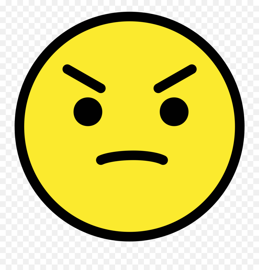 Angry Face Emoji Clipart - Angry Face,Pout Emoji