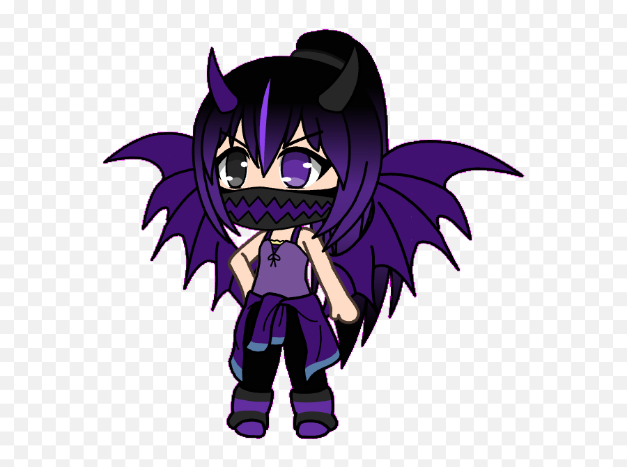 Gacha Demon Girl Wing Devil Sticker - Gacha Life Devil Girl Transparent Emoji,Demon With Wings Emoji