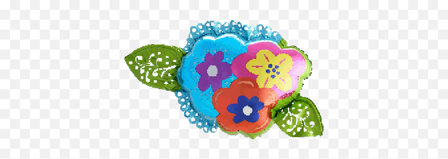 Floral Botanical - Generic Themes Decorative Emoji,Teal Flower Emoticon
