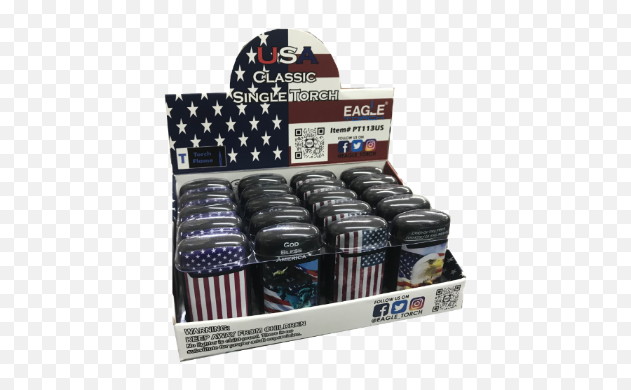 Eagle Usa Flag Torch Lighters Wholesale Smoke Bunny Wholesale - Eagle Torch Classic Lighter Emoji,U.s. Flag Emoji