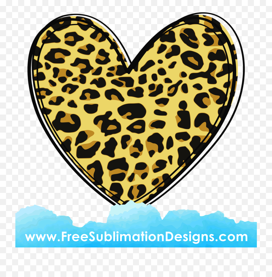 Leopard Print Love Heart Sublimation Print Emoji,Facebook Emojis Leopard