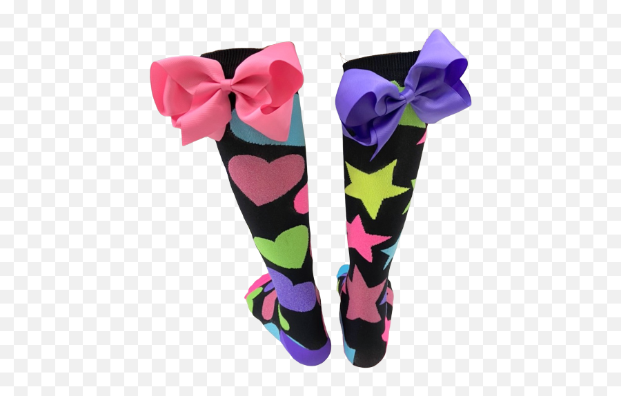Mad Mia Glitter Socks With Bows - Gala Equine Emoji,Glitter Emoji With Bow
