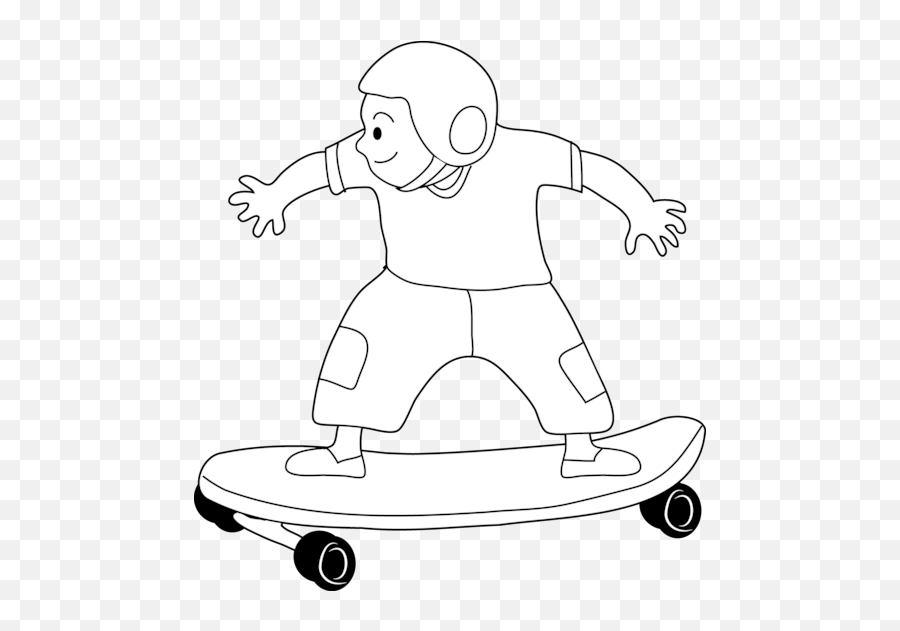 Skate Pictures Clip Art - Skateboarding Drawing For Kids Emoji,Skateboarding Emoji