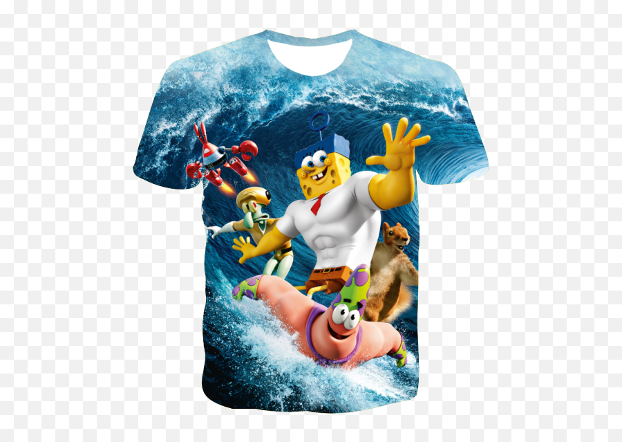 Camiseta De Anime 3d De Esponja Para Niños Ropa Informal De Emoji,Camisetas De Emojis Para Cumplea?os