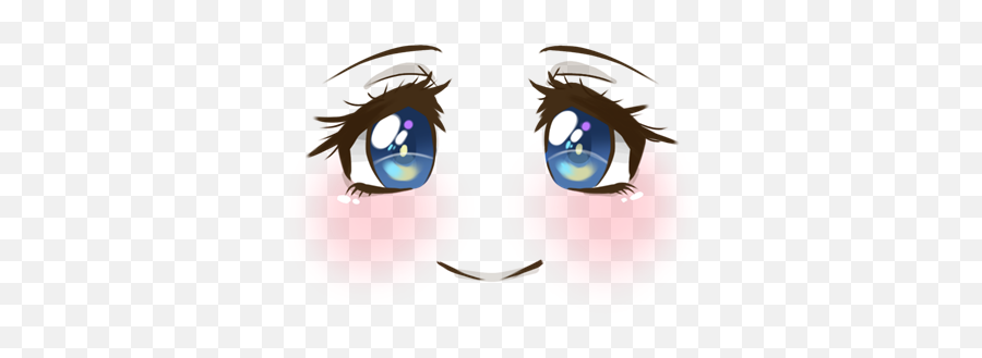 Cute Face Smile Blush Sticker By Stickercentral - Anime Girl Eyes Png Emoji,Eyeballs Emoji