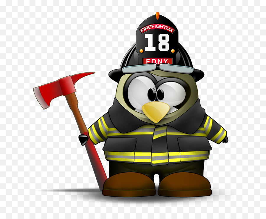 Vos Tux Topic Unique - Tux Mascottes U0026 Personnages Tux Fireman Emoji,Axe Emoticon