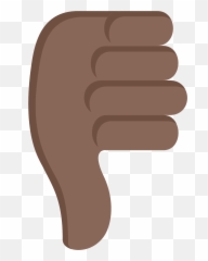Pulgar Hacia Abajo Tono De Piel Oscuro Emoji Imagen - Thumb Signal,Emoji De Mano