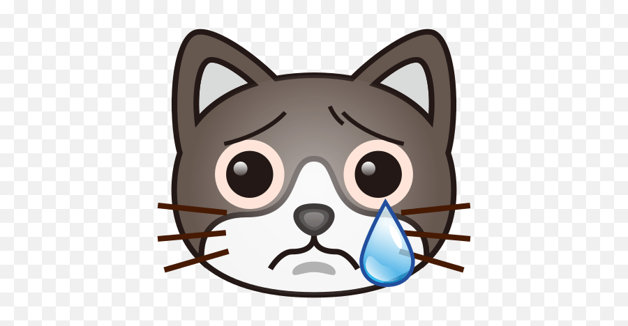 Crying Cat Face - Emoji Cat Face,Sad Cat Emoji