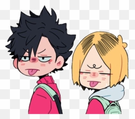 The Most Edited Lingua Picsart - Haikyuu Chibi Kuroo And Kenma Emoji,Emoticon Linguaccia