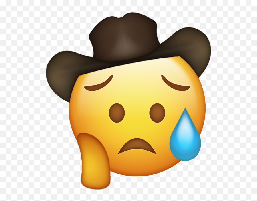 Sad Cowboy Hat Emoji - Emoji Was Cowboy Hat,Cowboy Emoji.