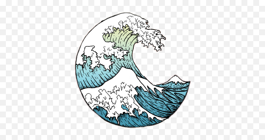 Wave Art Aesthetic Ocean Oceanwave - Great Wave Off Kanagawa Aesthetic Emoji,Ocean Wave Emoji