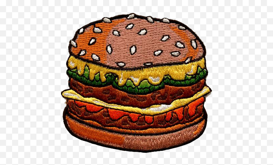 Burger Patch Stitch Food Tasty Yum Freetoedit - Burger Burger Png Emoji,Burger Emoji Transparent Background