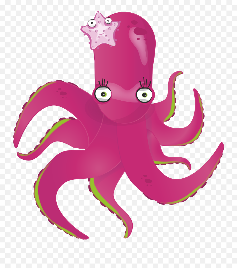 Pink Cartoon Octopus - Octopus Logo No Copyright Emoji,Octopus Capable Of Emotion