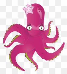 Pink Cartoon Octopus - Octopus Logo No Copyright Emoji,Octopus Capable Of Emotion