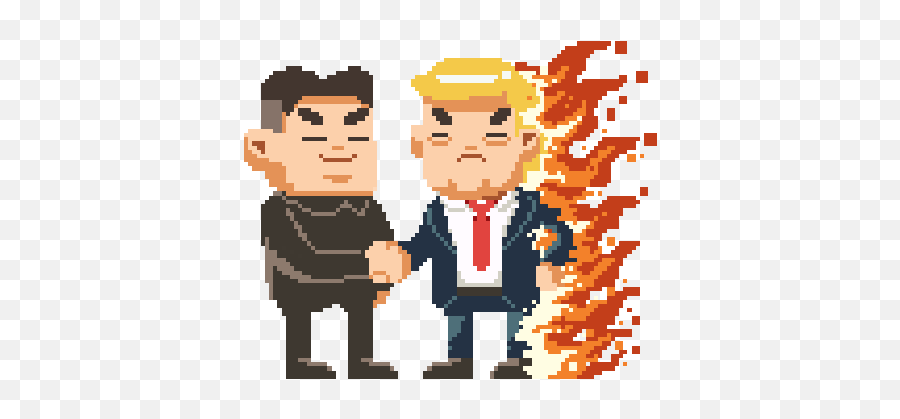 Trump Kim Jong Un Gif - Donald Trump Pixel Gif Emoji,Kim Jong Un Emotion Memes