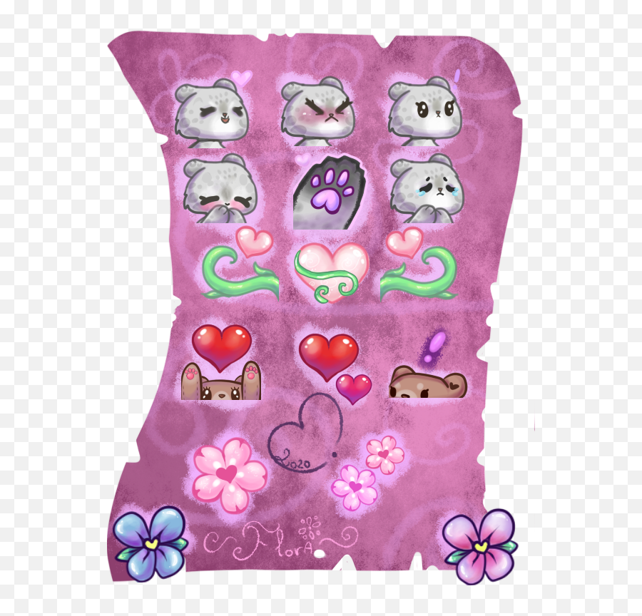 Discord Emojis For Flora By Minene - Chan Fur Affinity Girly,Pink Sparking Heart Emoji