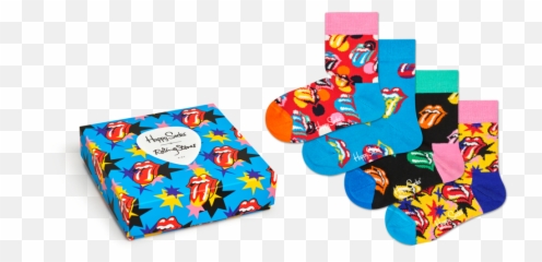 Rolling Stones Socks 4pk Box Set - Dot Emoji,Rolling Stones Smiley Face Emoticon
