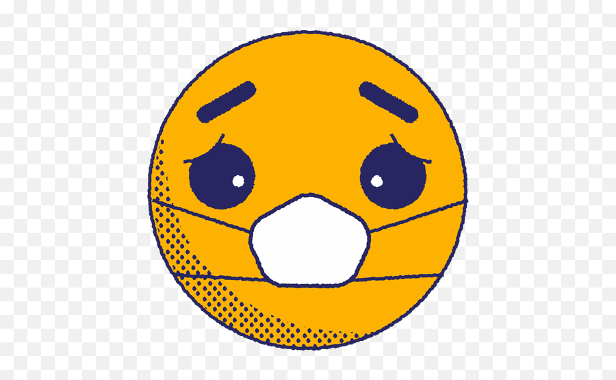 Sad Emoji With Face Mask Flat - Chinese Pattern Circle Png,Mask Emoji