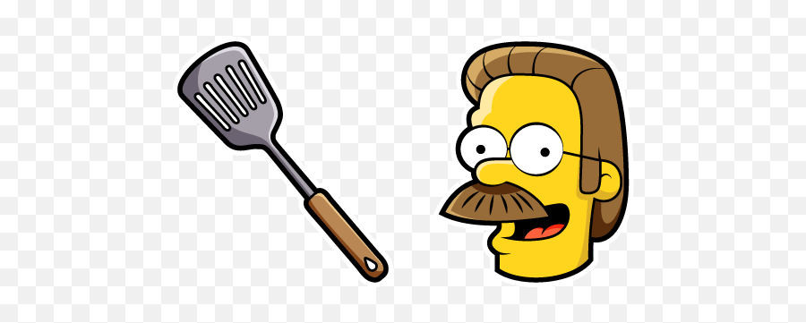 The Simpsons Ned Flanders Cursor - Ned Flanders Head Transparent Emoji,Simpsons Emojis.