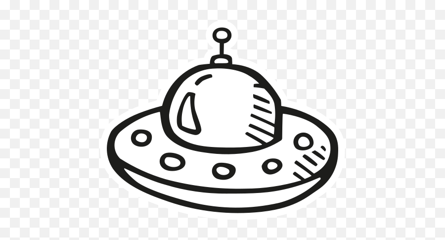 Alien Ship Free Icon Of Space Hand Drawn Black Sticker Emoji,Hips Emoticon