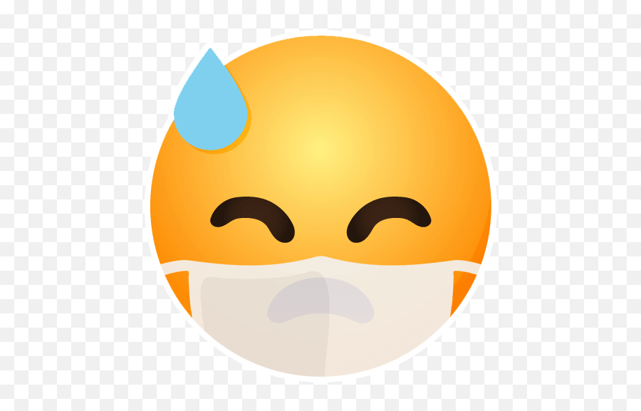 Mask Emoji By Marcossoft - Sticker Maker For Whatsapp,Face With Sweat Emoji