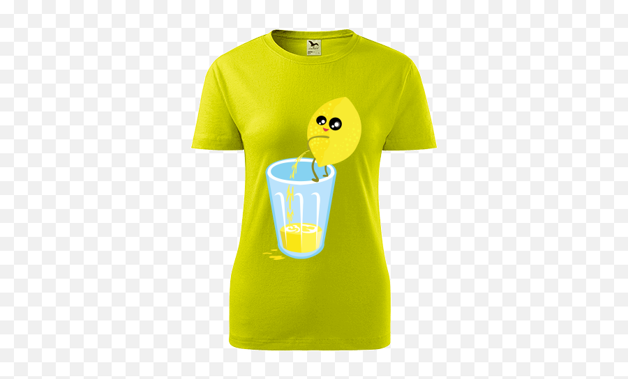 Lemon Juice Ladies T - Shirt Adler Basic With Digital Emoji,Womens Shirt Emoji