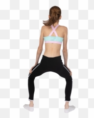 Back View Of A Teen Girl In Sportswear Squatting While Emoji,Kos Emoji