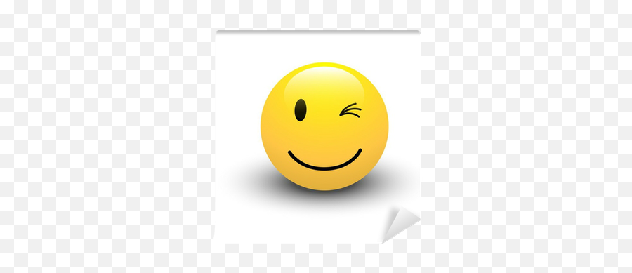 Winking Smiley Vector Wall Mural U2022 Pixers - We Live To Change Happy Emoji,Emoticons Winking