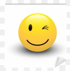 Winking Smiley Vector Wall Mural U2022 Pixers - We Live To Change Happy Emoji,Emoticons Winking