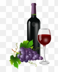 Purple Grapes Wine Bottle And Wine - Wine Bottle And Glass Clipart Emoji,Wine Bottle Emoji