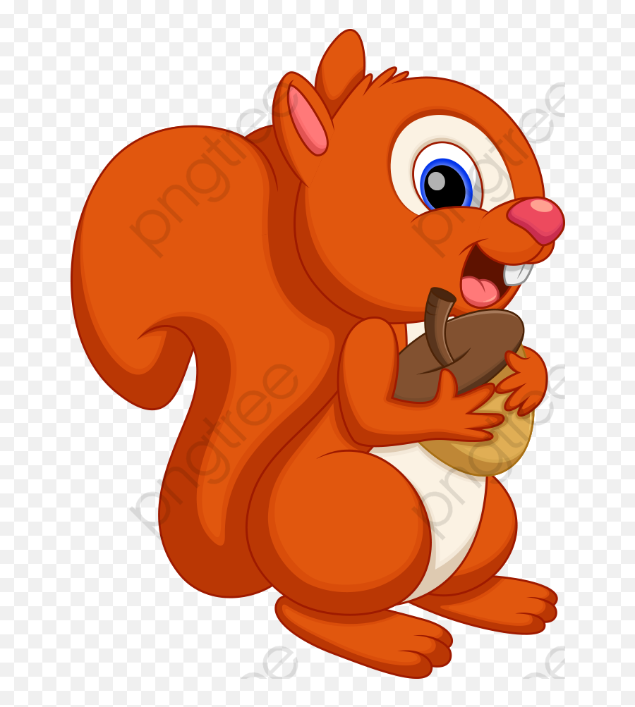 Cute Squirrel Cartoon Clipart - Transparent Cute Squirrel Cartoon Emoji,Red Squirrel Emoji