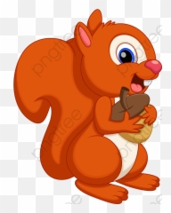 Cute Squirrel Cartoon Clipart - Transparent Cute Squirrel Cartoon Emoji,Red Squirrel Emoji