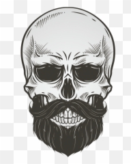 Download Bearded Skull Illustration Vector Drawing Beard - Skull Beard Png Transparent Emoji,Bearded Emoticon