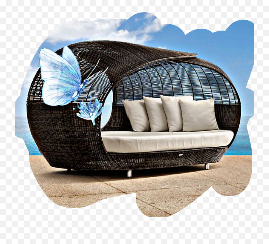 Lounger Butterfly Relax Sticker - Furniture Style Emoji,Bird Emoji Pillow