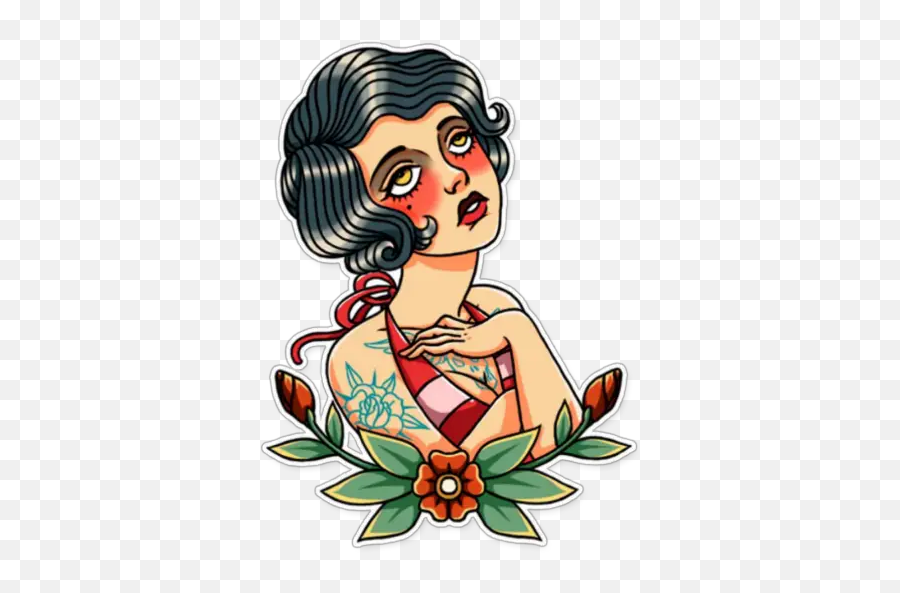 Tattoo Girl Stickers For Whatsapp - For Women Emoji,Emojis Tattoos