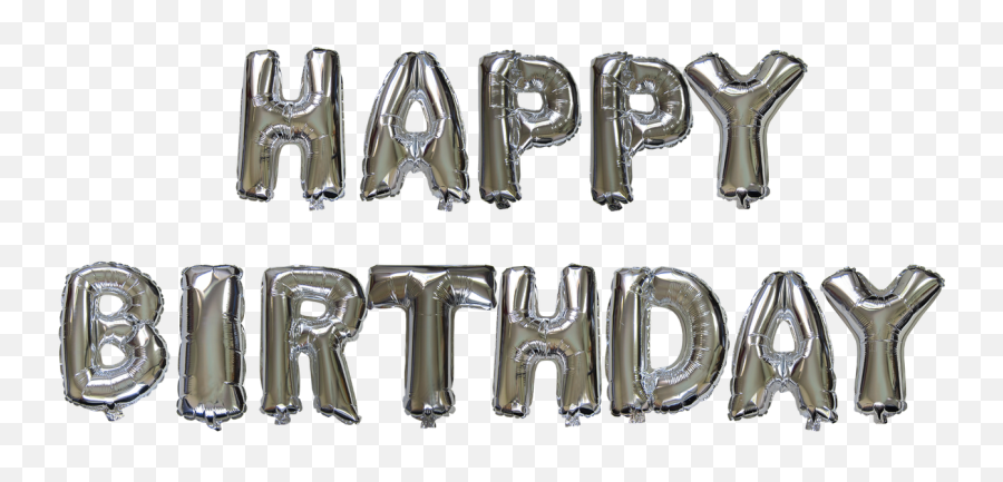 14 Inch Alphabet Balloons Set Happy Birthday - Silver Solid Emoji,Inflating Emoji