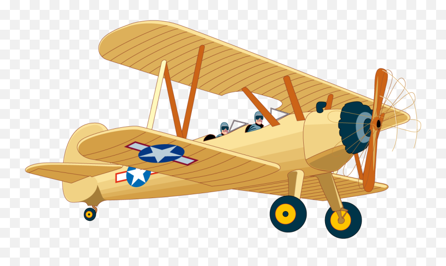 Pilot Clipart Antique Airplane Pilot - Air Transportation Clipart Png Emoji,Biplane Emoji