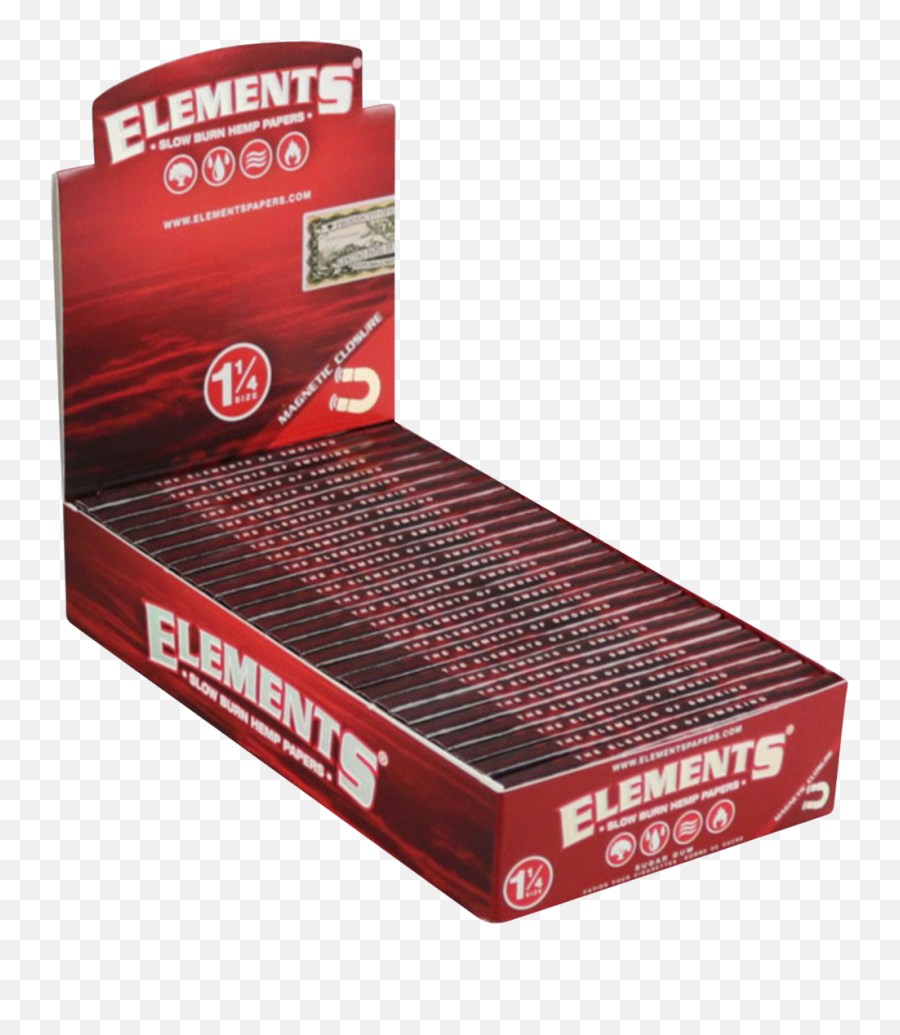 Elements Red Slow Burn Hemp 1 14 Rolling Papers - 25 Pack Cardboard Packaging Emoji,Bitterness Emoji