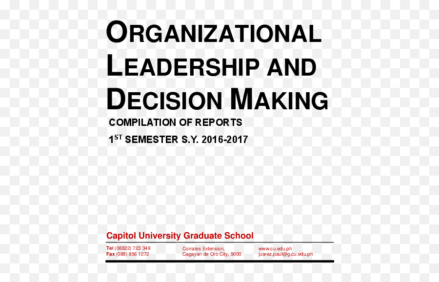 Pdf Organizational Leadership And Decision Making A - Language Emoji,Don't Let Your Emotions Be Your Decision Maker