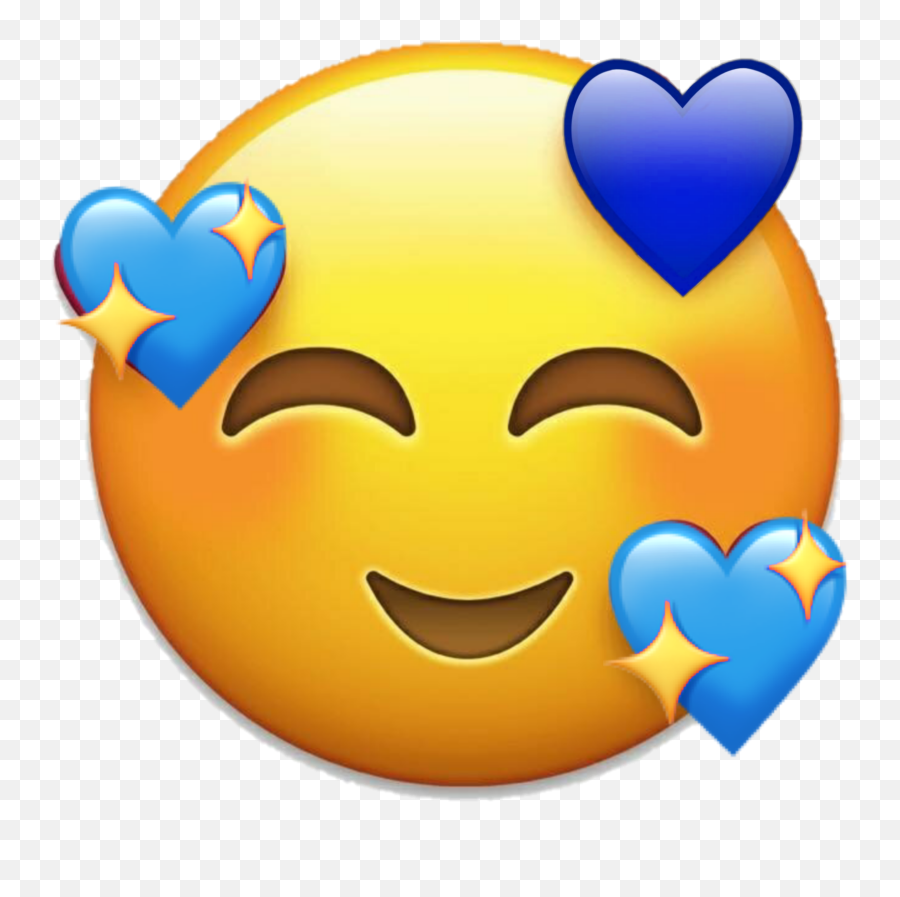 Emoji Blue Emojiwhatsapp Sticker By Edit - Iphone Heart Eyes Emoji,Blue Icon Emoji