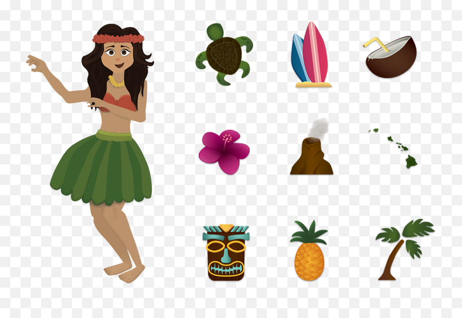 Hawaiian Emojis - Hawaii Symbols Png,Hawaii Emoji Sticker