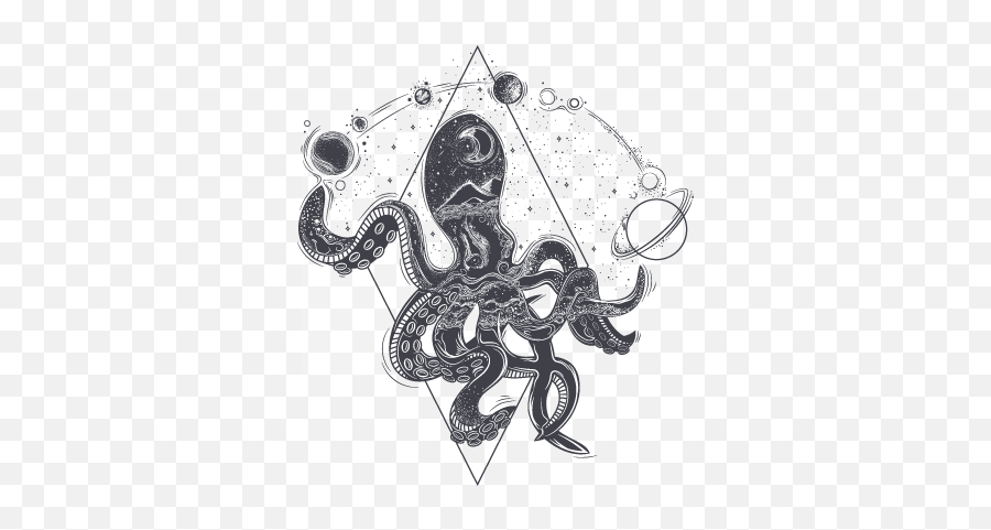 Design Services - Ppcamz Minimalist Geometric Octopus Tattoo Emoji,Octopus Emotions