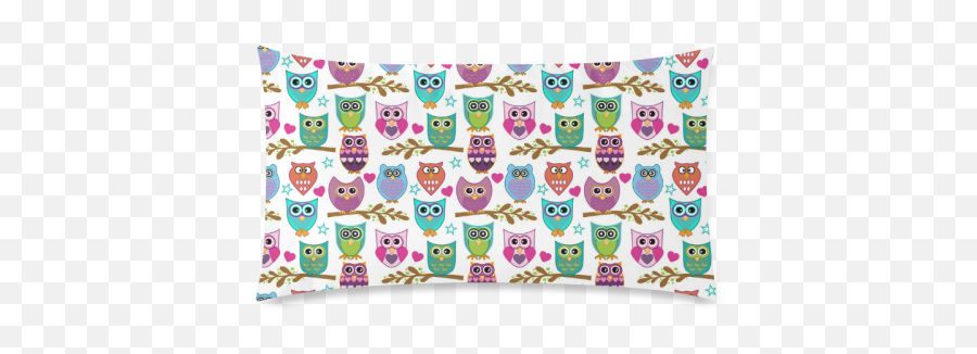 Happy Owls Custom Rectangle Pillow Case 20x36 One Side Emoji,Emoji Pollows